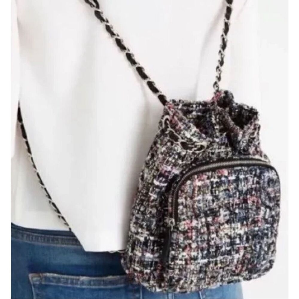 Zara Tweed Mini Rucksak Bag - Picture 2 of 9